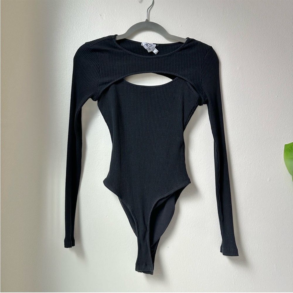 Princess Polly Calla Black Cutout Bodysuit 2 piece